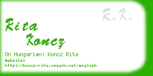 rita koncz business card